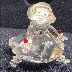 Swarovski little girl with Blue Gift Box with Gold Logo